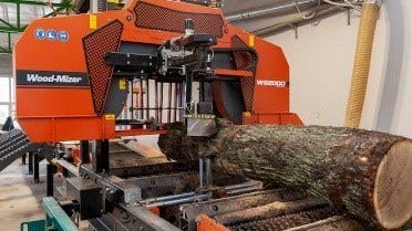WB2000 industrial sawmill for heavy logs processing at FAGUS company